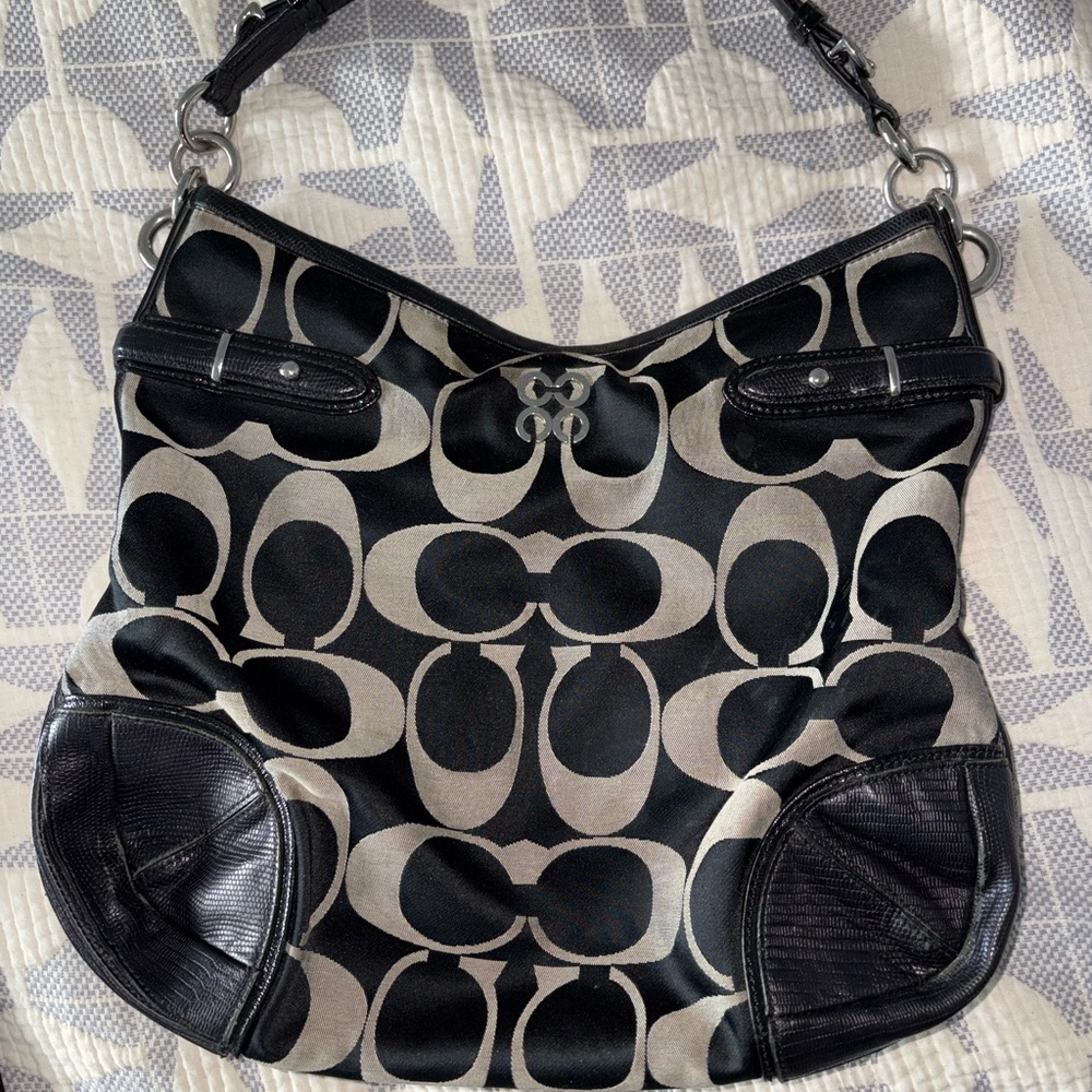 Coach Vintage Black and Gray Designer Women's Bag